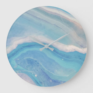 Grande Horloge Ronde Clock bleu ocean