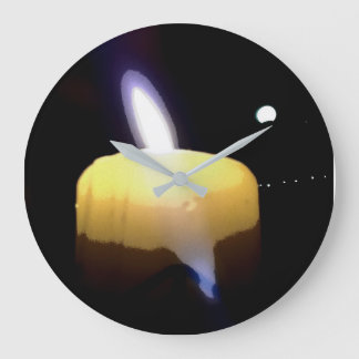 Grande Horloge Ronde Clock Candle Light Wall