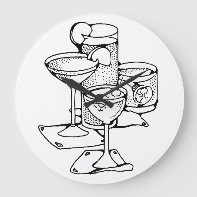 Grande Horloge Ronde Clock de Cocktail (Recto)