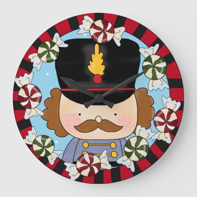 Grande Horloge Ronde Clock de Cute Nutcracker (Recto)