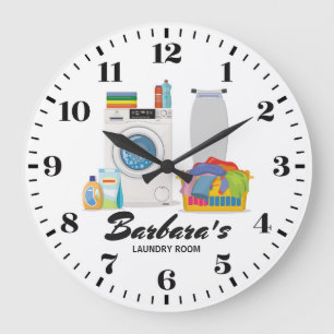 Grande Horloge Ronde Clock de Laundry Room