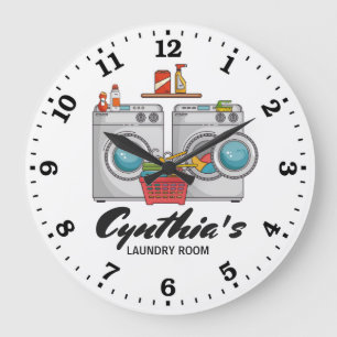Grande Horloge Ronde Clock de Laundry Room