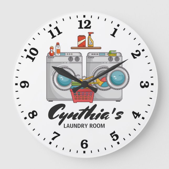 Grande Horloge Ronde Clock de Laundry Room (Recto)