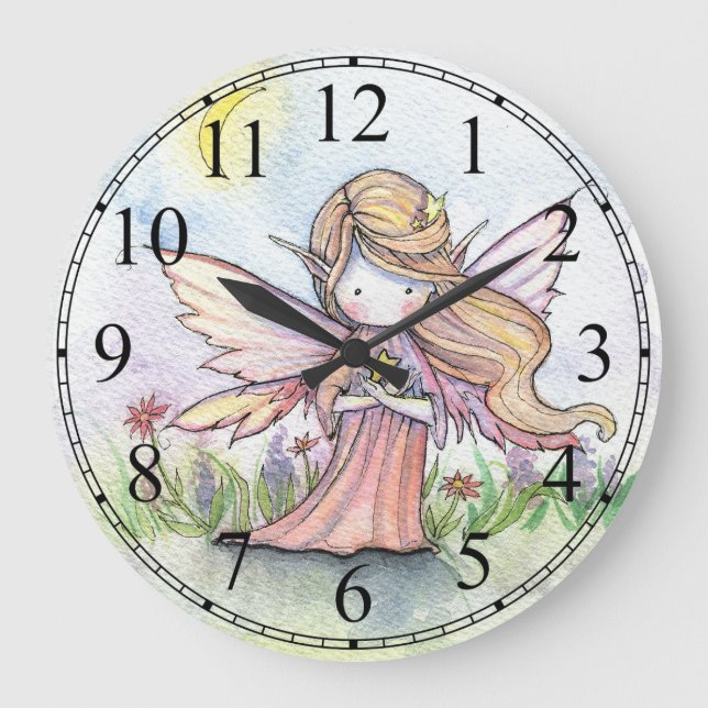 Grande Horloge Ronde Clock de Little Star Fairy (Recto)
