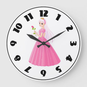 Grande Horloge Ronde Clock de princesse With A Rose