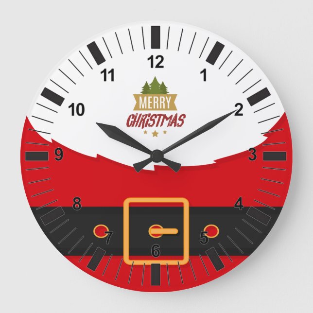 Grande Horloge Ronde Clock de Santa Claus (Recto)