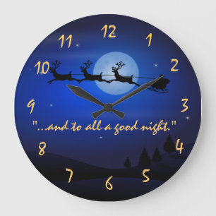 Grande Horloge Ronde Clock de Santa Claus