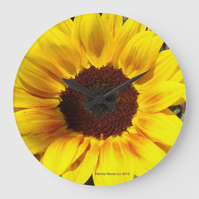 Grande Horloge Ronde Clock de Sunflower (Recto)