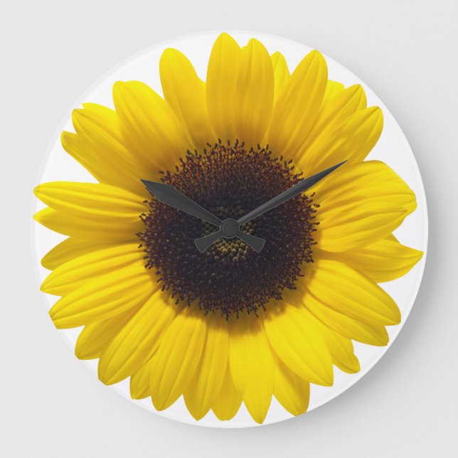 Grande Horloge Ronde Clock de Sunflower (Recto)
