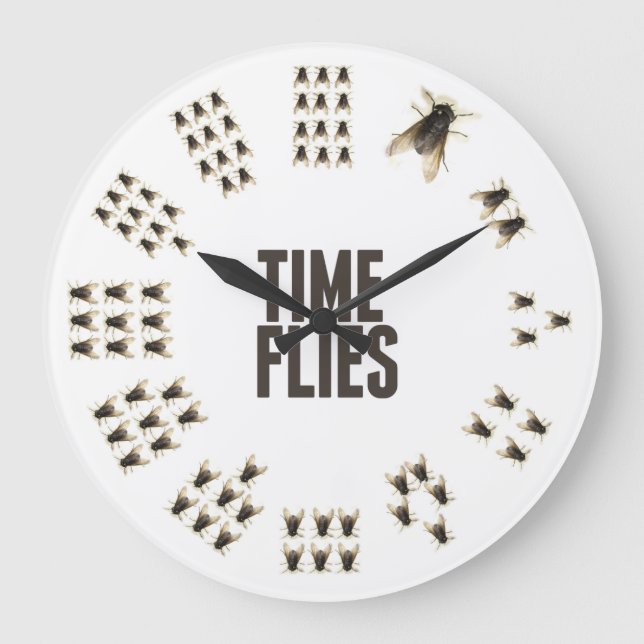 Grande Horloge Ronde Clock de Time Flies (Recto)
