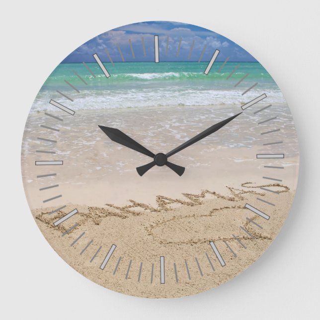 Grande Horloge Ronde Clock de Tropical Beach (Recto)