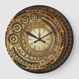 Grande Horloge Ronde Clock de Wall Steampunk