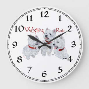 Grande Horloge Ronde Clock de White Terrier