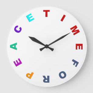 Grande Horloge Ronde Clock Face - TIME FOR PEACE colored