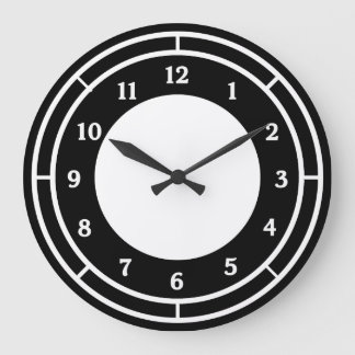 Grande Horloge Ronde Clock noir et blanc