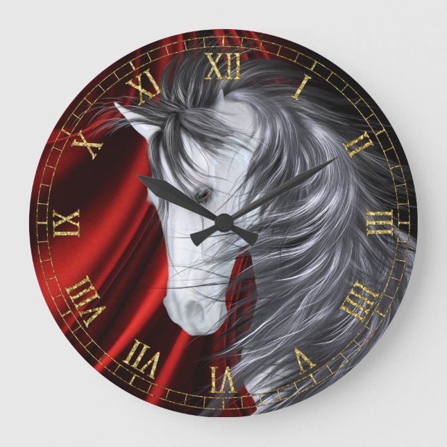 Grande Horloge Ronde Clock Red Satin (Recto)