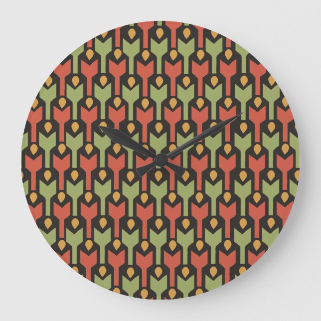 Grande Horloge Ronde Clock Wall Green Black Arrows (Recto)