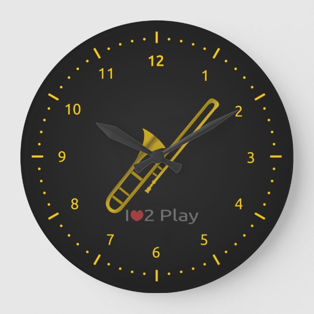 Grande Horloge Ronde Clock with illustration of a trombone (Recto)