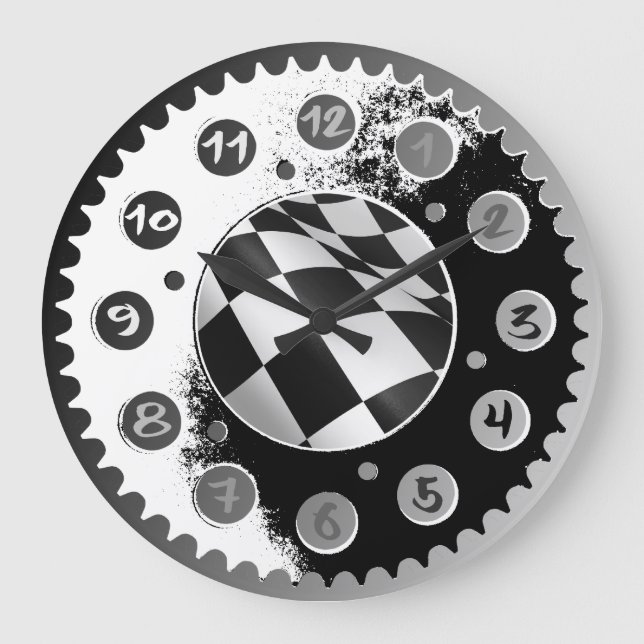 GRANDE HORLOGE RONDE CLOCKS DE CLOCKS DE MOTEUR CYCLE. (Recto)