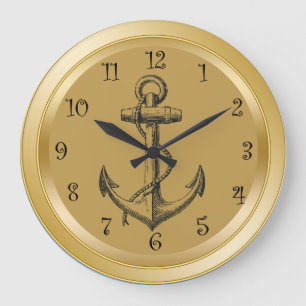 Grande Horloge Ronde Clocks de Nautical Wall