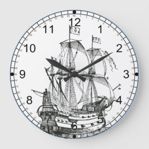 Grande Horloge Ronde Clocks de Nautical Wall