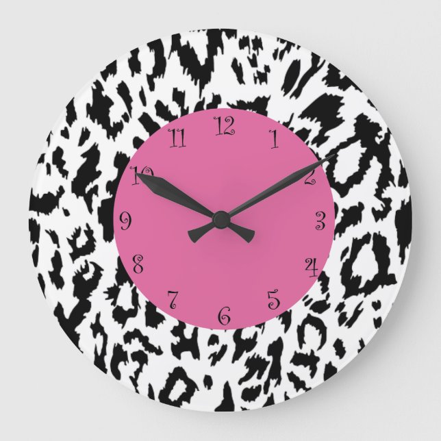 Grande Horloge Ronde Clocks Leopard de Wall Decor (Recto)