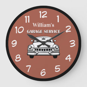 Grande Horloge Ronde Clocs à thème de la voiture classique hommes Coo