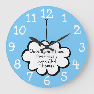 Grande Horloge Ronde Cloud de nom personnalisé sur une chaîne