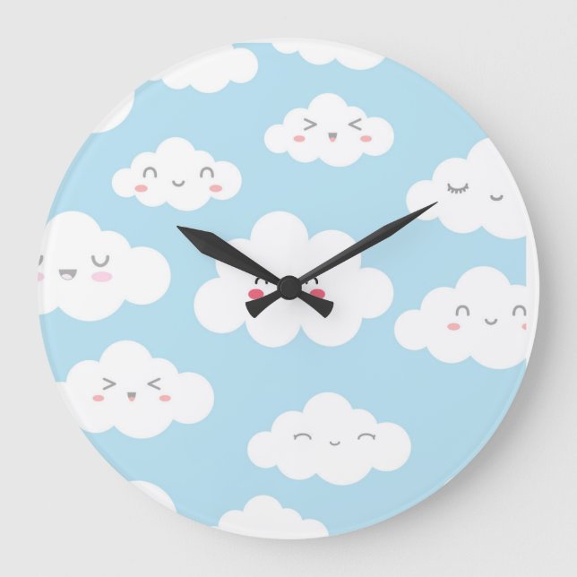 Grande Horloge Ronde Cloud Dream Wall Clock (Recto)