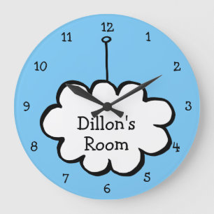Grande Horloge Ronde Cloud personnalisé sur une chaîne