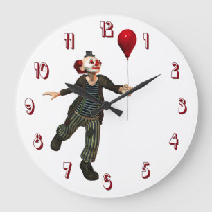 Grande Horloge Ronde Clown 3 Wall Clock