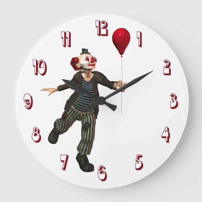 Grande Horloge Ronde Clown 3 Wall Clock (Recto)