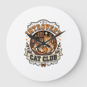 Grande Horloge Ronde Club de chat introverti Chat introverti Anti socia