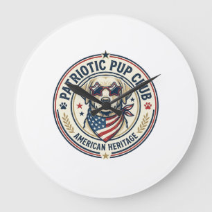 Grande Horloge Ronde Club de Chiens Patriotiques Vêtements de Race de C