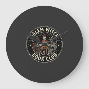 Grande Horloge Ronde Club de lecture de sorcières de Salem Halloween De