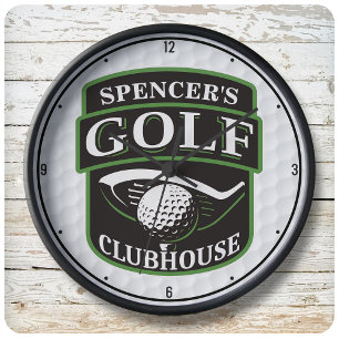 Grande Horloge Ronde Club Golfer Pro Golf Club Clubhouse Personnalisé