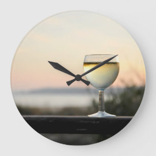 Grande Horloge Ronde CobaltMoonDesignClocks, Wine Time, Round Wall Cloc