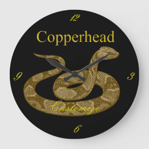 Grande Horloge Ronde Cochon couleuvres cuivrées Thunder_Cove
