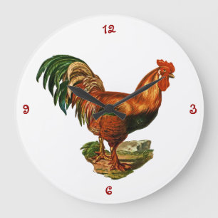 Grande Horloge Ronde Cockerel de Rooster