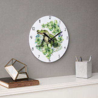 Grande Horloge Ronde cocodrille style