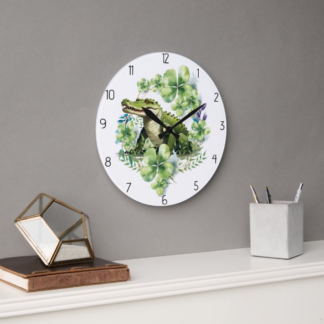 Grande Horloge Ronde cocodrille style (Bureau)