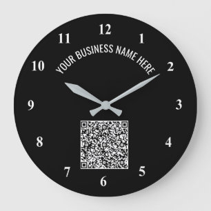 Grande Horloge Ronde Code QR et texte personnalisé professionnel person