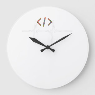 Grande Horloge Ronde Coders Funny Codage du programmeur de logiciel i