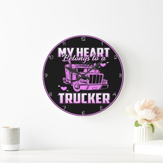 Grande Horloge Ronde Coeur Appartient À Un Camionneur (Maison)