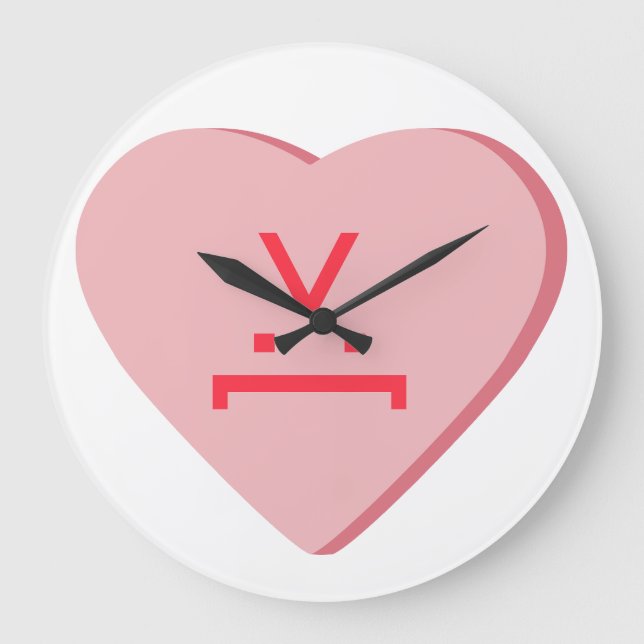Grande Horloge Ronde Coeur de bonbons - Visage diabolique (Recto)