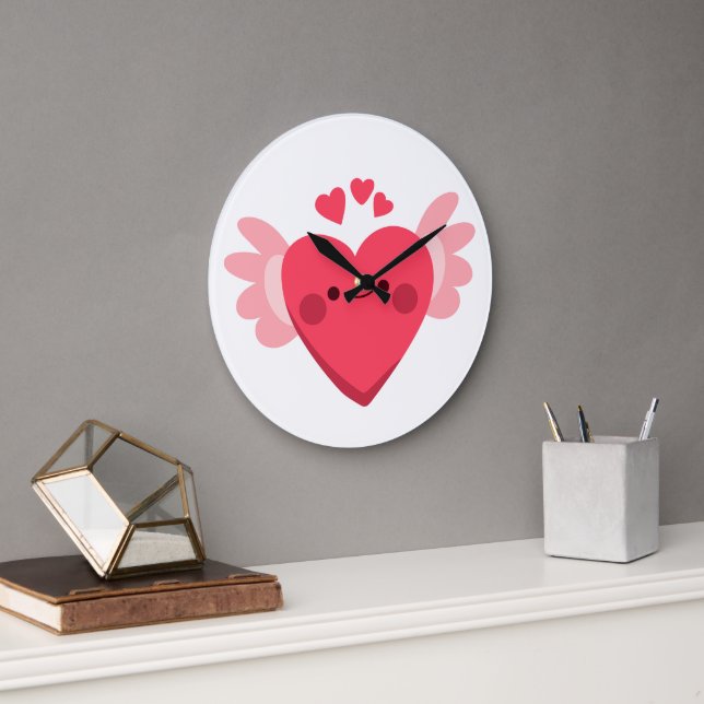 Grande Horloge Ronde Coeur doux (Bureau)