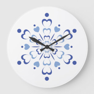 Grande Horloge Ronde Coeur neigeux