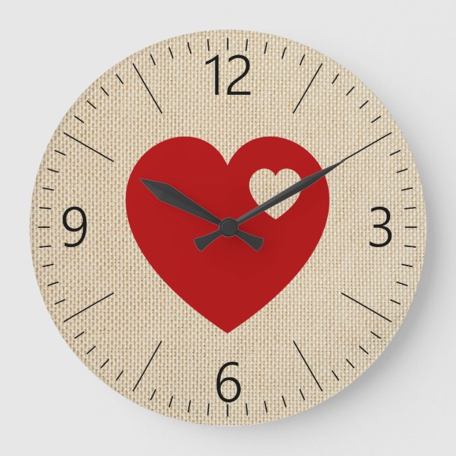 Grande Horloge Ronde Coeur rouge (Recto)