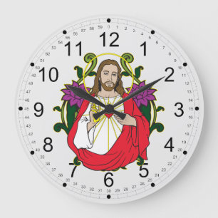 Grande Horloge Ronde Coeur sacré de Jésus