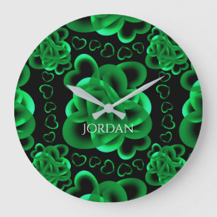 Grande Horloge Ronde Coeurs beaucoup Motif